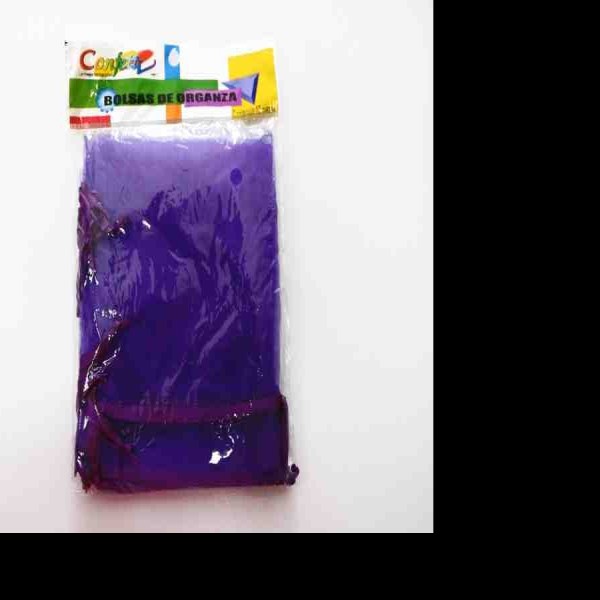 BOLSA ORGANZA CONFETTI 12X15CM.MORADO E.12